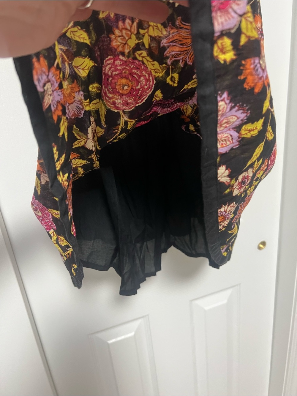 Free People Oh Baby Floral Mini Dress Black Multicolor Boho XS - Picture 7 of 8